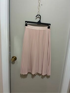 Express Blush Pink Pleated Midi Skirt